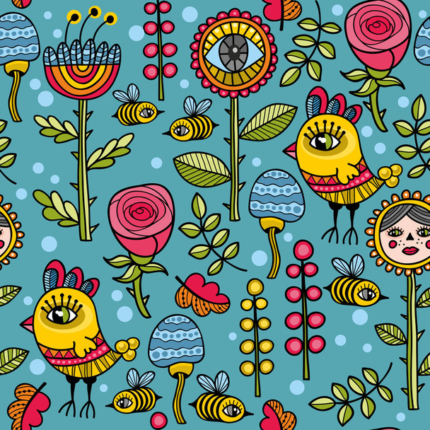  pattern with floral elements - Vector, Imagen