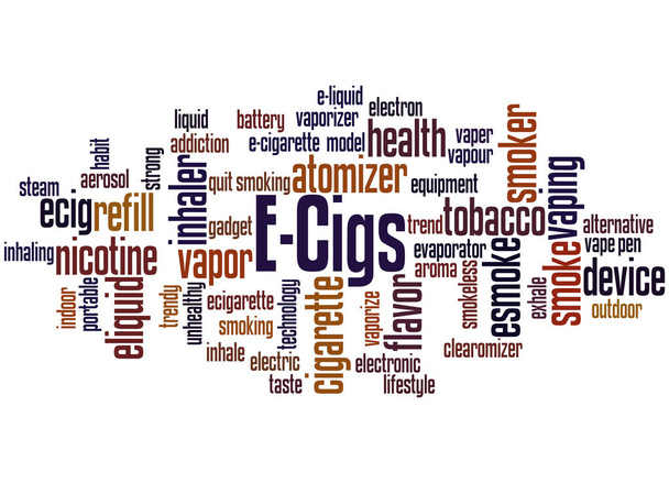 E-cigs, word cloud concept 2 - Photo, Image