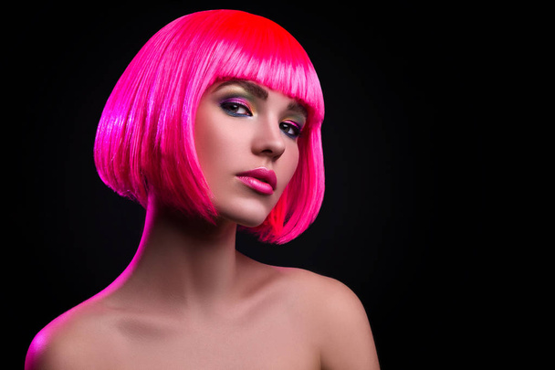 young woman with pink hair - Фото, зображення