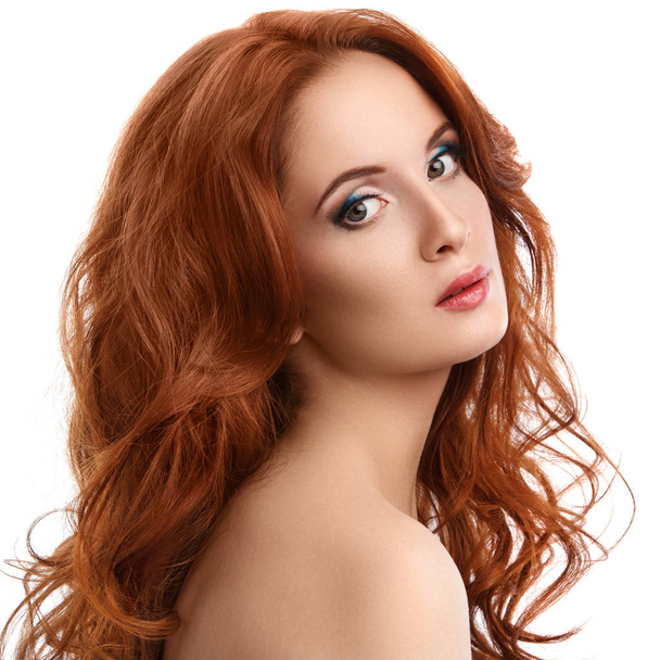 Beautiful woman with red hair - Fotoğraf, Görsel