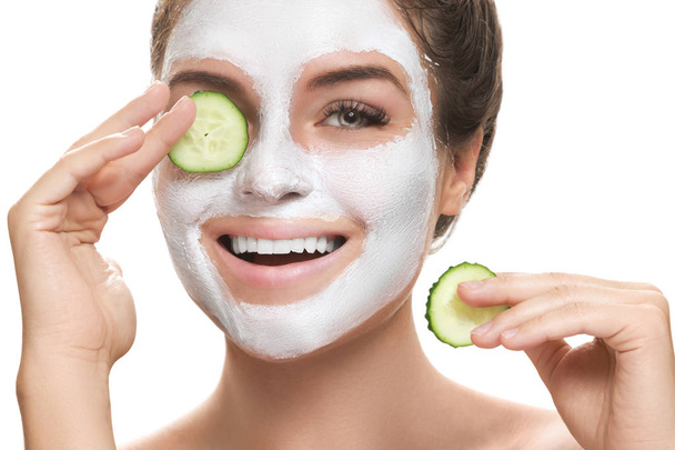 Woman with facial mask  - Foto, Imagen