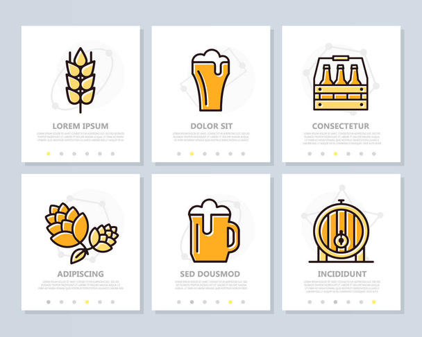 Joukko olutta ja baari, pub värillisiä elementtejä monikäyttöinen4 esitys malli. Esite, yritysraportti, markkinointi, mainonta, vuosikertomus, kirjankannen suunnittelu
. - Vektori, kuva