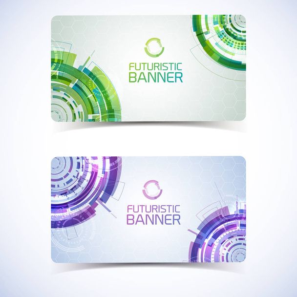 Futuristic Banners Cards Design - Vector, Image