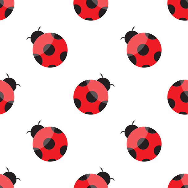 Seamless pattern with ladybugs - Vetor, Imagem