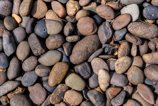 Rock floor or sea stones background, copy space. - Photo, Image