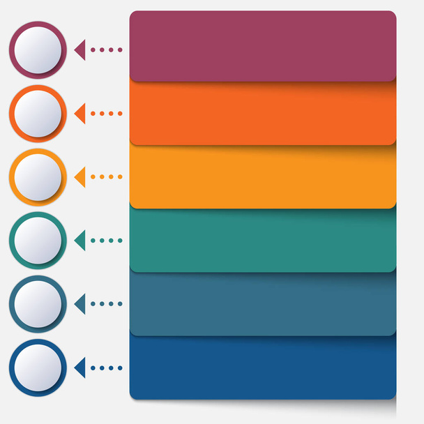 Template infographic color strips 6 positions - Fotoğraf, Görsel