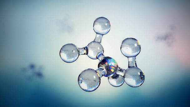 Υπόβαθρο της επιστήμης με μόρια και άτομα - Φωτογραφία, εικόνα