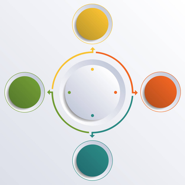 Template infographic color circles round circle 4 positions - Foto, Imagem