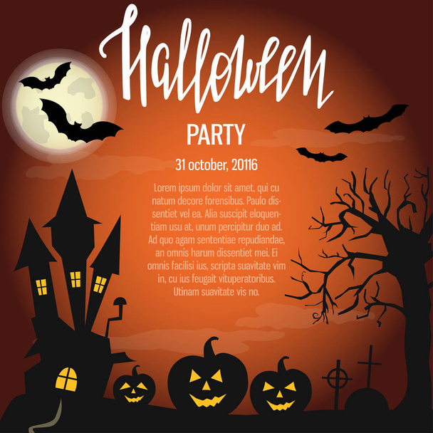 Vorlage für die Halloween-Party  - Vektor, Bild