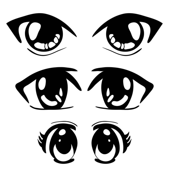 Manga oczy wektor symbol ikona designu. Piękna ilustracja iso - Wektor, obraz