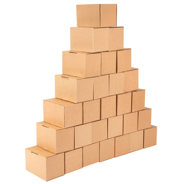 Cardboard boxes.Pyramid from boxes - Photo, Image