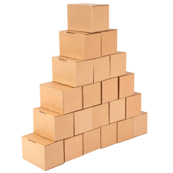 Kartonschachtel.Pyramide aus Schachteln - Foto, Bild