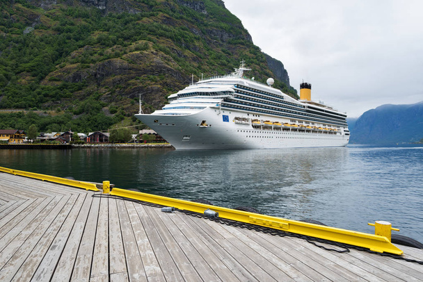 Cruise liner in the waters of Aurlandsfjord, Norway - Photo, Image