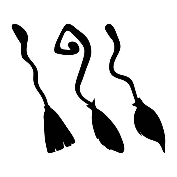 czarownica miotła sylwetka wektor symbol ikona kreskówka. BEAUTI - Wektor, obraz