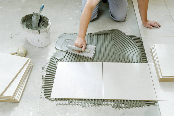 Laying Ceramic Tiles. - Photo, Image