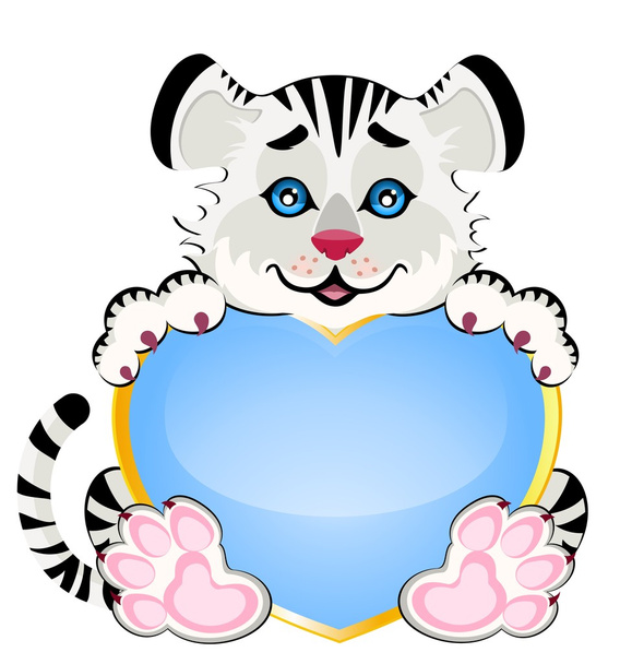 Little tiger with heart - Vector, afbeelding