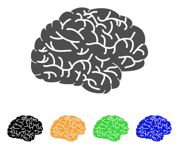 Hersenen platte pictogram - Vector, afbeelding