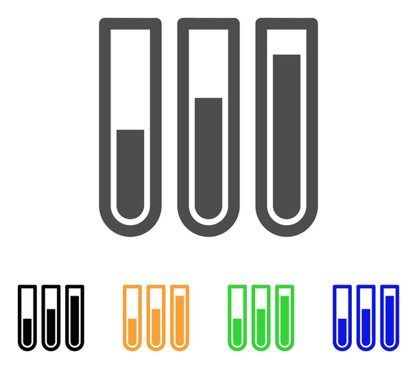 Test Tubes Flat Icon - Vektor, kép