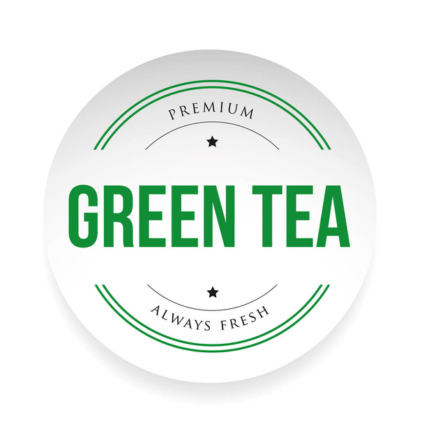 Green Tea label sign - Vector, Image