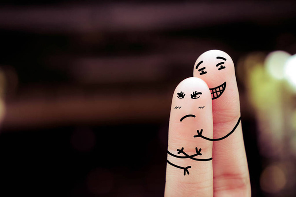 Finger art of a Happy couple  - Foto, immagini