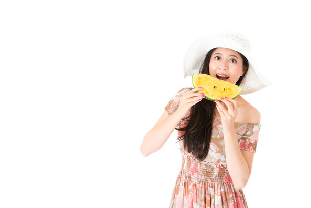 cheerful beauty girl wearing summer dress clothing - Foto, Imagem