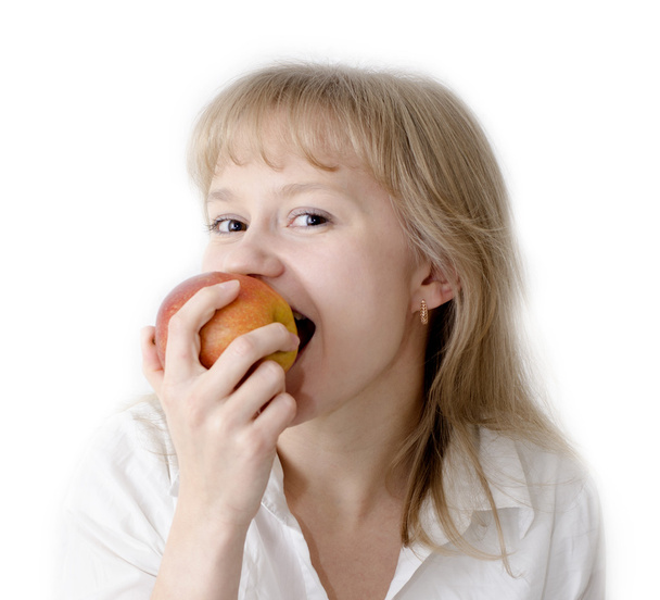 Taste an apple and smile! - Photo, image