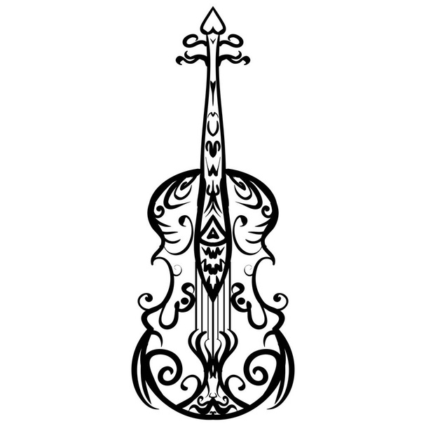 Hand Drawn Cello Sketch Symbol. Vector Violin - Διάνυσμα, εικόνα