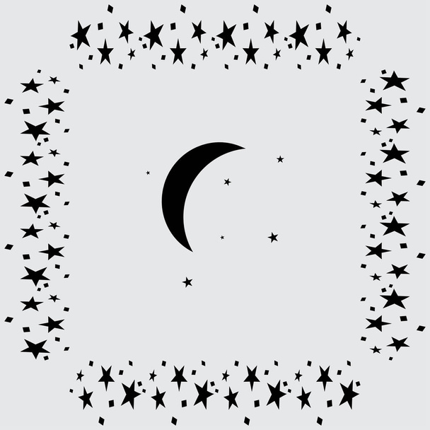 Hold & csillag ikon - Vektor, kép