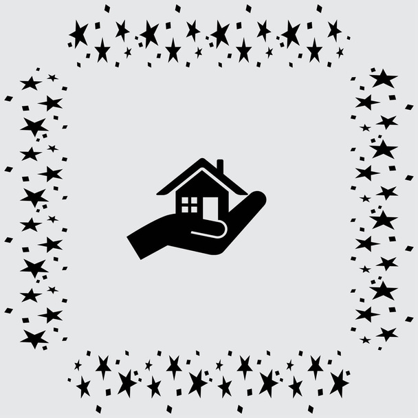 Ikona dům a rukou - Vektor, obrázek