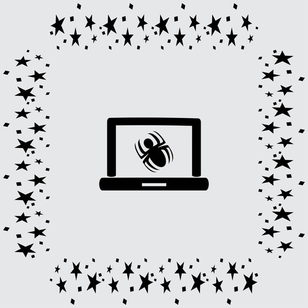 Laptop van fertőzött mellett malware - Vektor, kép