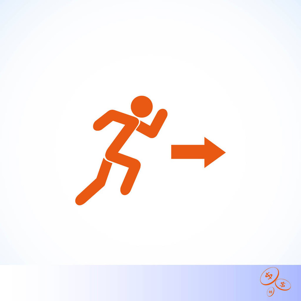  futó ember a alak és irányát a nyíl ikonra - Vektor, kép