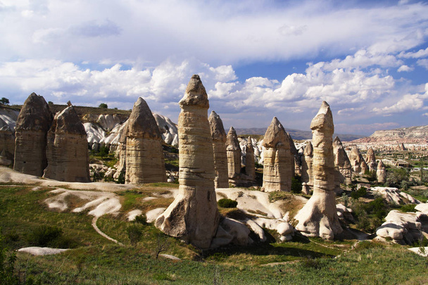 Rock formations in the Love valley near the Goreme. Cappadocia - Foto, afbeelding