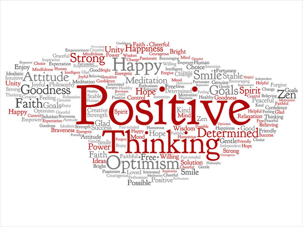 Позитивне мислення, щасливе сильне ставлення круглої хмари слова
 - Вектор, зображення