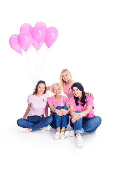 Mulheres com balões rosa
  - Foto, Imagem