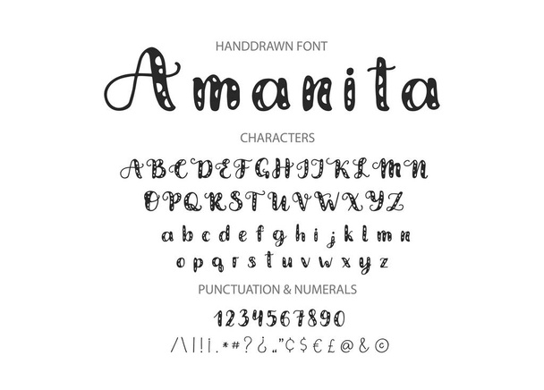 Handdrawn Vector Script font.   Display style cartoon typeface. - Vector, Image