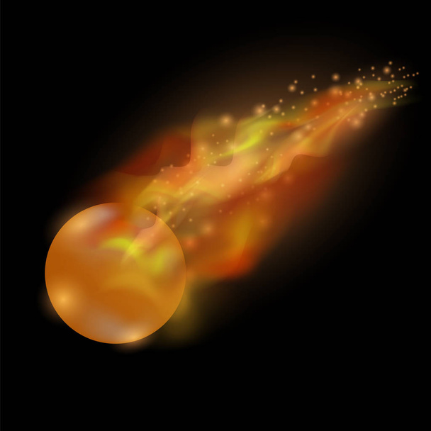 Burning Red Sphere. Ball on Fire Flame - Vector, afbeelding