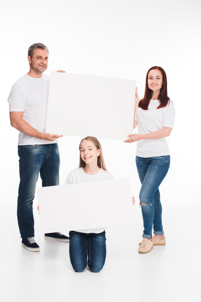 family holding empty boards - Photo, Image