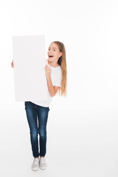 child with empty board - Foto, immagini