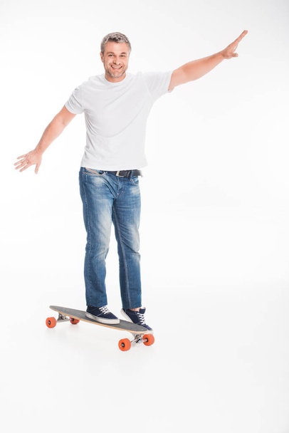 male skateboarder on longboard - Photo, Image