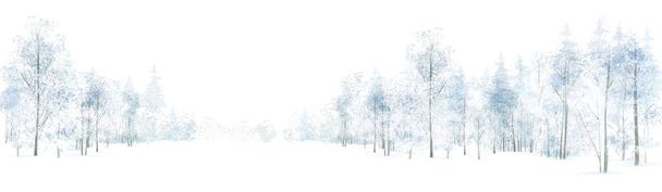 Colorful winter forest  - Vector, Image