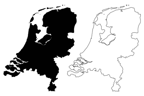 netherlands mapa vetor
 - Vetor, Imagem