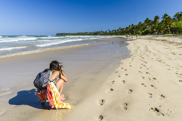 Woman at Bainema Beach, Brazil - Fotoğraf, Görsel
