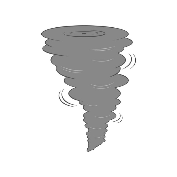 Vektor-Cartoon dunkle Tornado-Wirbel. isoliert auf weißem Hintergrund. - Vektor, Bild