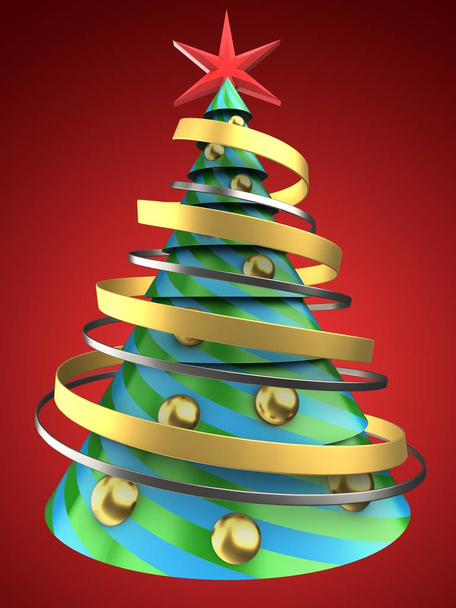 illustration of Christmas tree - Fotó, kép
