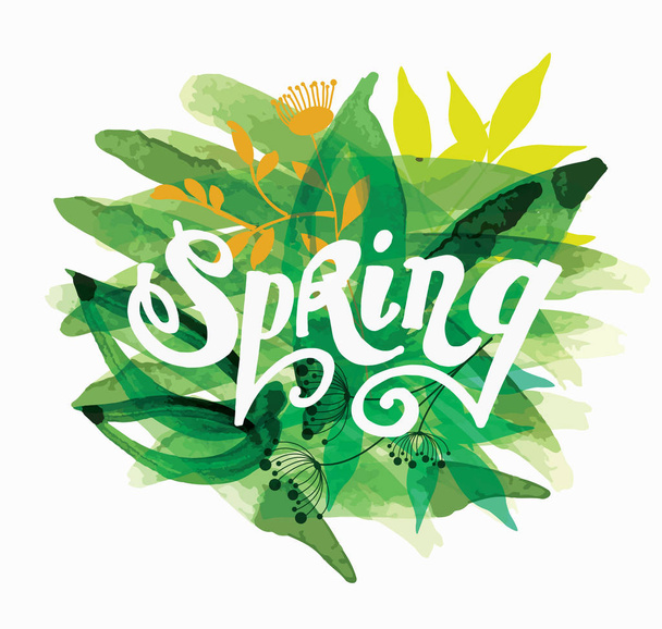 四季タイポグラフィ バナー。春のポスター。ベクトル イラスト Eps 10 - ベクター画像