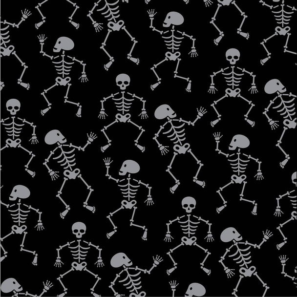 Muster von Halloween-Skeletten  - Vektor, Bild