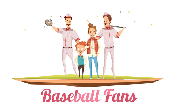 Baseball fanoušci mužského designový koncept  - Vektor, obrázek