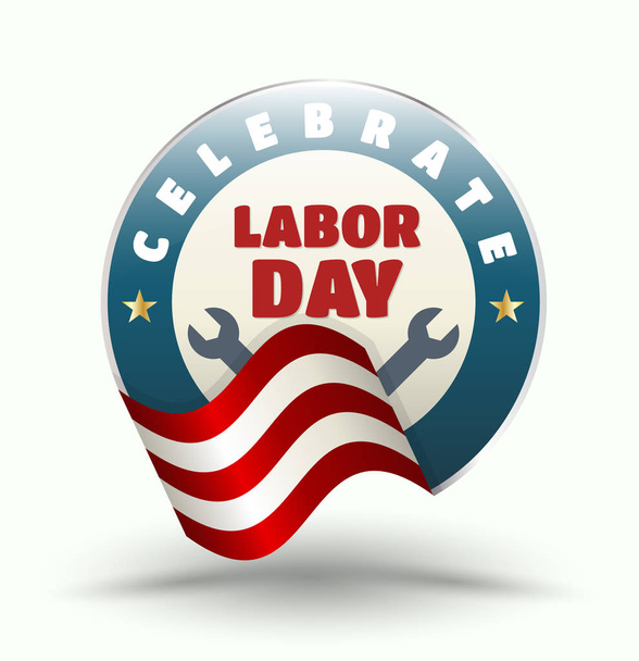 Celebrate Labor day badge. - Vector, Image