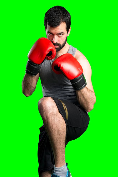 sportivo con guanti da boxe
 - Foto, immagini