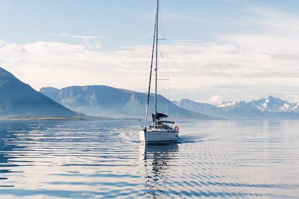 Sailing a yacht in Norway - Photo, image